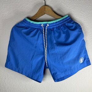 Chubbies Blue Swim Trunks with Mint Waistband